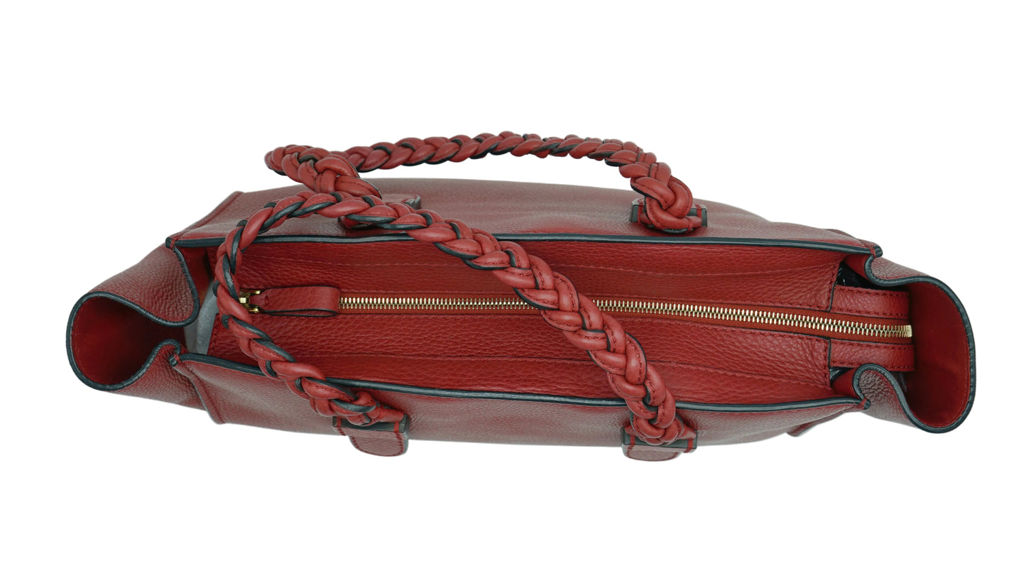 BOLSA VALENTINO GARAVANI BRAIDED HANDLE BAG RED