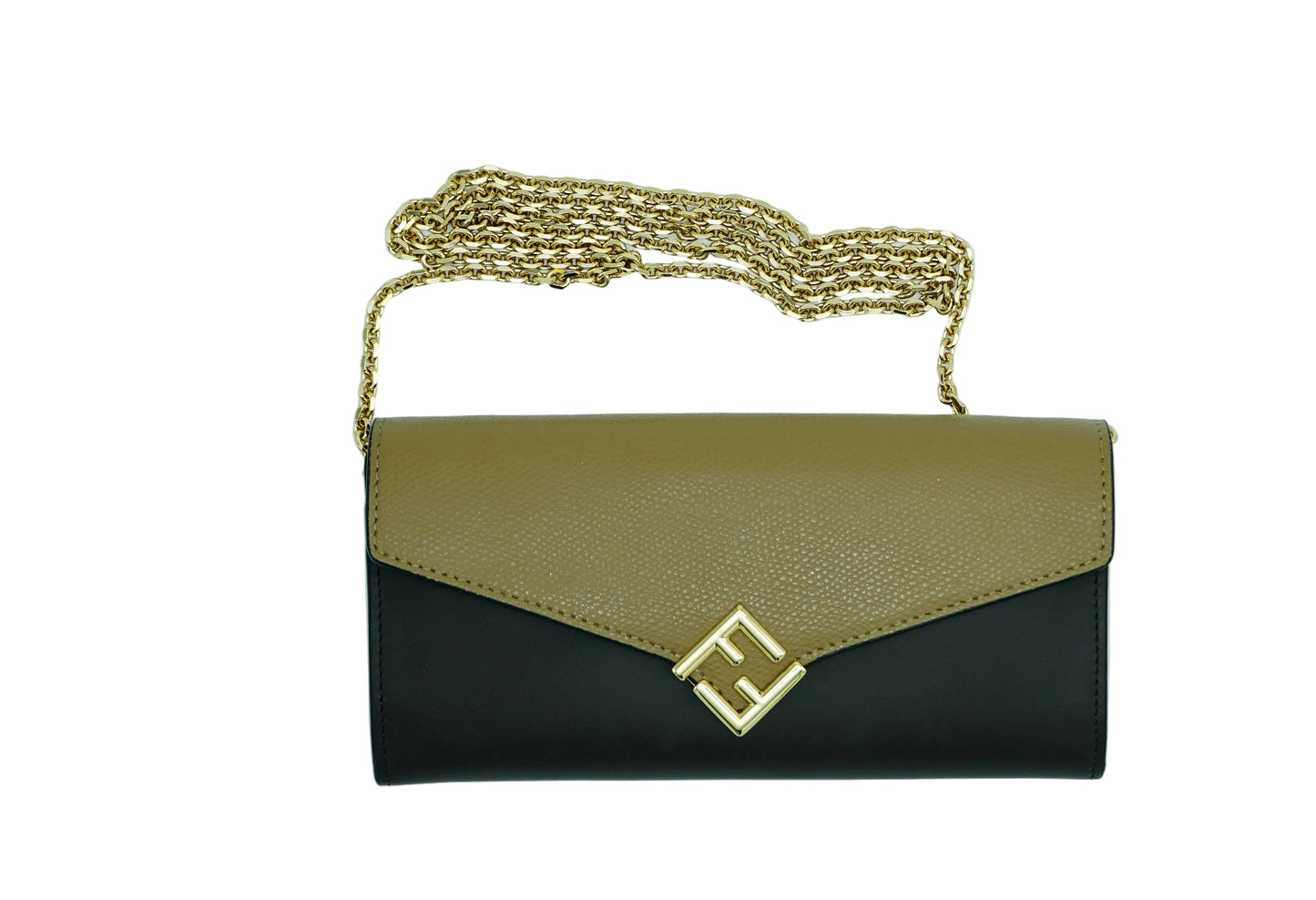 CARTERA CONTINENTAL WALLET BICOLOR FENDI FF DIAMONDS EN PIEL