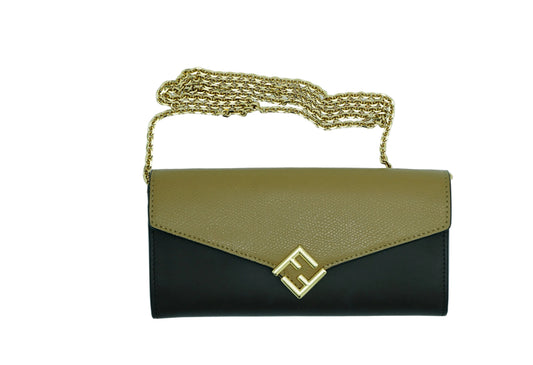 CARTERA CONTINENTAL WALLET BICOLOR FENDI FF DIAMONDS EN PIEL